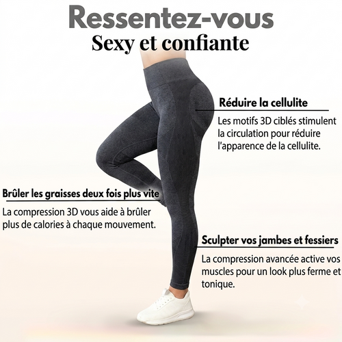 Réduisez l'apparence de la cellulite et brûlez jusqu'à 2× plus de calories grâce au legging Nuéa.
